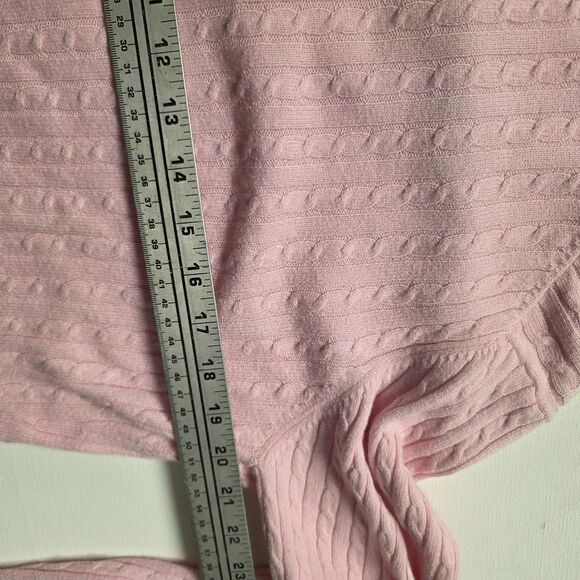 Le Tigre Pink V-neck Pullover Sweater Women's Size Large Logo Cotton Wool - Picture 8 of 9